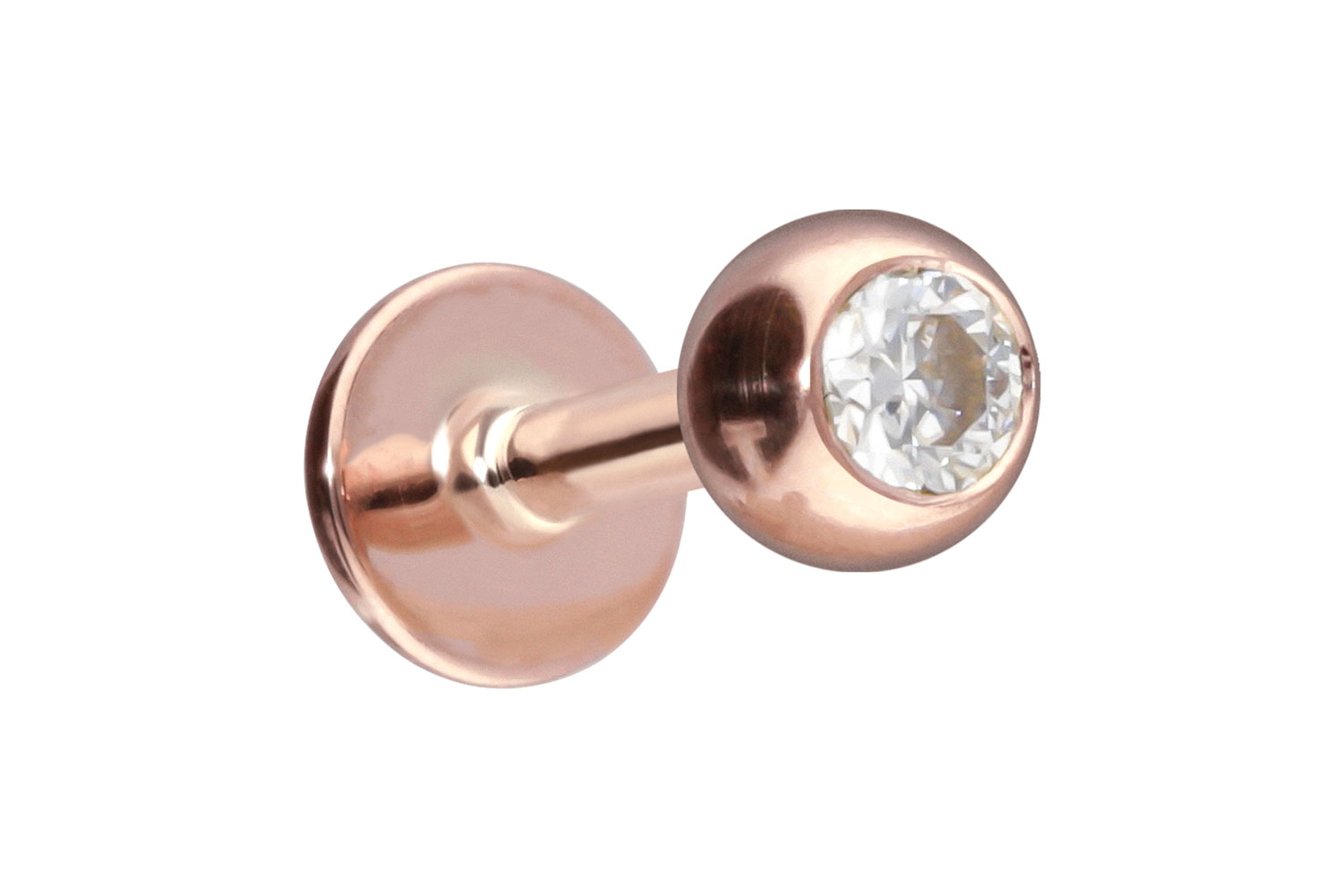 14/18 Karat Gold Labret Piercing MOISSANIT